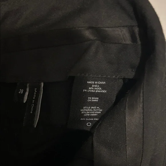 Men’s Straight Leg Black Wool Theory Trousers - Picture 5 of 5